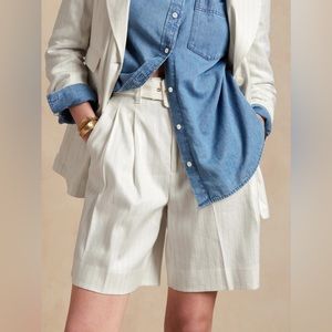 Banana Republic Pinstripe Bermuda Short Women NWT